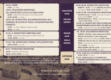 Respored hodočašća u Svetištu MBG za 2026. godinu